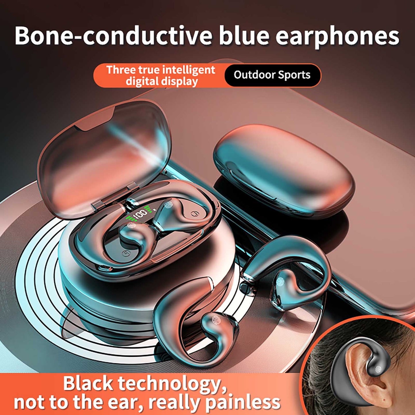 JR02 Clip-on Wireless Waterproof earbuds